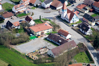 Vue aérienne de Kocherbach à le quartier Affolterbach in Wald-Michelbach dans le département Hesse, Allemagne