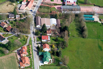 Vue oblique de Kocherbach à le quartier Affolterbach in Wald-Michelbach dans le département Hesse, Allemagne
