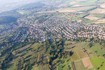 Quartier Grünwettersbach in Karlsruhe dans le département Bade-Wurtemberg, Allemagne d'en haut