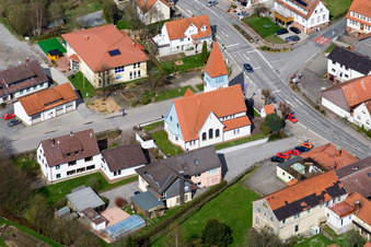 Quartier Affolterbach in Wald-Michelbach dans le département Hesse, Allemagne du point de vue du drone