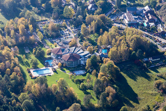 Dahn dans le département Rhénanie-Palatinat, Allemagne depuis l'avion