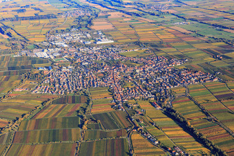 Vue aérienne de Vue de la ville depuis l'ouest à Edenkoben dans le département Rhénanie-Palatinat, Allemagne