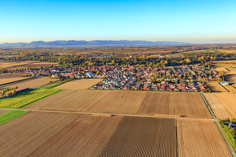 Vue oblique de Vue de la ville depuis le sud à Steinweiler dans le département Rhénanie-Palatinat, Allemagne