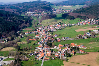 Vue aérienne de Quartier Affolterbach in Wald-Michelbach dans le département Hesse, Allemagne