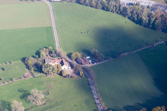 Vue aérienne de Auberge du Manoir Bierhelderhof à le quartier Rohrbach in Heidelberg dans le département Bade-Wurtemberg, Allemagne