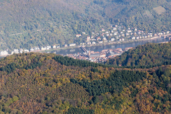 Vue aérienne de Vallée du Neckar à le quartier Kernaltstadt in Heidelberg dans le département Bade-Wurtemberg, Allemagne