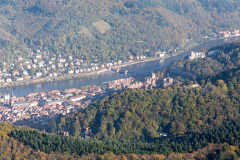 Vue aérienne de Vallée du Neckar à le quartier Kernaltstadt in Heidelberg dans le département Bade-Wurtemberg, Allemagne
