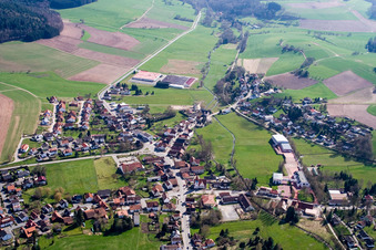 Vue aérienne de Village - Vue à le quartier Affolterbach in Wald-Michelbach dans le département Hesse, Allemagne