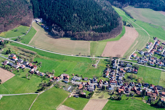 Quartier Affolterbach in Wald-Michelbach dans le département Hesse, Allemagne depuis l'avion