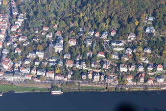 Vue aérienne de Promenade du philosophe à le quartier Neuenheim in Heidelberg dans le département Bade-Wurtemberg, Allemagne