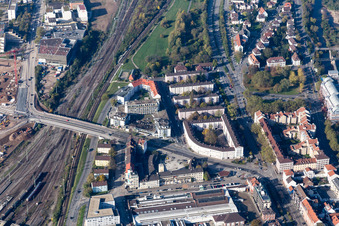 Vue aérienne de Czernyring, Gneisenaustr à le quartier Weststadt in Heidelberg dans le département Bade-Wurtemberg, Allemagne