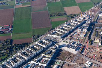 Quartier Bahnstadt in Heidelberg dans le département Bade-Wurtemberg, Allemagne depuis l'avion