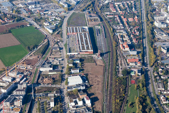 Vue d'oiseau de Quartier Bahnstadt in Heidelberg dans le département Bade-Wurtemberg, Allemagne