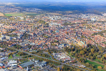 Vue aérienne de Vue de la ville depuis le sud-est à Speyer dans le département Rhénanie-Palatinat, Allemagne