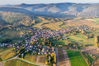 Vue aérienne de Vignobles à Rott dans le département Bas Rhin, France