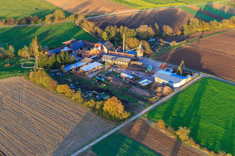 Vue aérienne de Holzwerk ORTH Gerd Sütterlin eK dans le moulin Schaidter à le quartier Schaidt in Wörth am Rhein dans le département Rhénanie-Palatinat, Allemagne