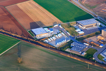 Vue aérienne de Marché couvert 5 à Rülzheim dans le département Rhénanie-Palatinat, Allemagne