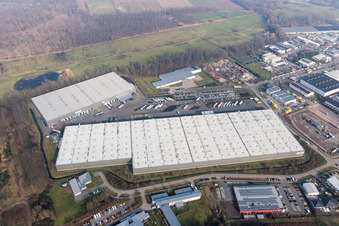 Photographie aérienne de Zone industrielle de Horst à le quartier Minderslachen in Kandel dans le département Rhénanie-Palatinat, Allemagne
