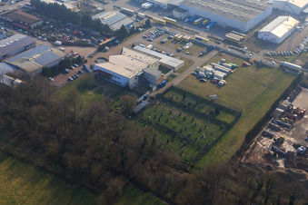 Vue aérienne de Horstring avec Paintball Area Kandel - Jouez au paintball et jouez à l'arcade PLAY POINT à le quartier Minderslachen in Kandel dans le département Rhénanie-Palatinat, Allemagne