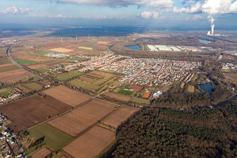 Vue aérienne de Lingenfeld à Westheim dans le département Rhénanie-Palatinat, Allemagne