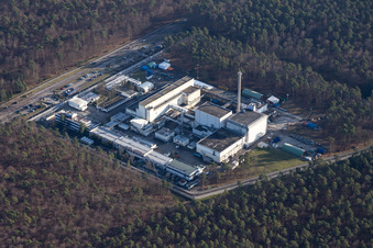 Enregistrement par drone de Campus Nord du KIK à le quartier Leopoldshafen in Eggenstein-Leopoldshafen dans le département Bade-Wurtemberg, Allemagne