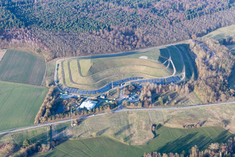 Lauterbourg dans le département Bas Rhin, France depuis l'avion