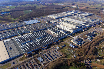 Vue oblique de Usine Mercedes Benz Rastatt à Rastatt dans le département Bade-Wurtemberg, Allemagne