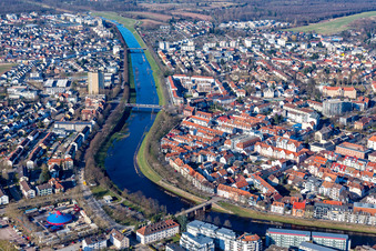 Vue aérienne de Friedrichring à Rastatt dans le département Bade-Wurtemberg, Allemagne