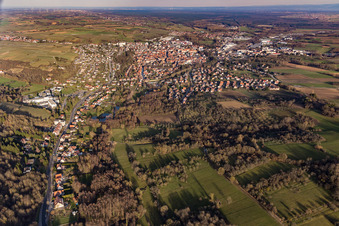 Vue aérienne de Wissembourg dans le département Bas Rhin, France