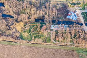 Vue aérienne de Centre de loisirs - Parc d'attractions Didiland à Morsbronn-les-Bains dans le département Bas Rhin, France