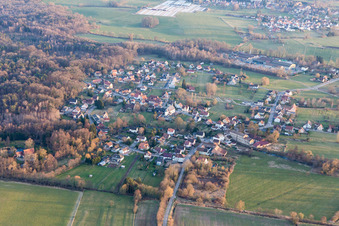 Vue oblique de Biblisheim dans le département Bas Rhin, France
