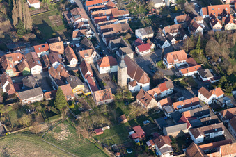Vue oblique de Quartier Pleisweiler in Pleisweiler-Oberhofen dans le département Rhénanie-Palatinat, Allemagne