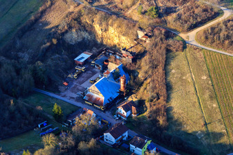 Vue aérienne de Entreprise de construction sur Waldstr. à le quartier Gleishorbach in Gleiszellen-Gleishorbach dans le département Rhénanie-Palatinat, Allemagne