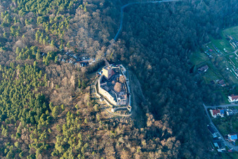 Photographie aérienne de Ruines du château de Landeck à Klingenmünster dans le département Rhénanie-Palatinat, Allemagne