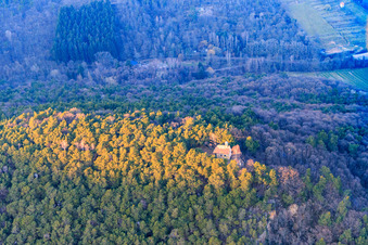 Vue aérienne de Chapelle de la Protection de Marie sur le Wetterkreuzberg à Maikammer dans le département Rhénanie-Palatinat, Allemagne
