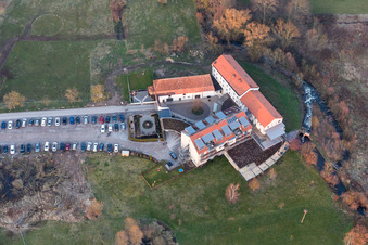 Vue aérienne de Moulin Zeiskamer à Zeiskam dans le département Rhénanie-Palatinat, Allemagne