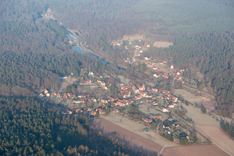 Vue aérienne de Sparsbach dans le département Bas Rhin, France