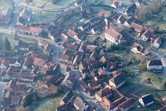Vue oblique de Weiterswiller dans le département Bas Rhin, France