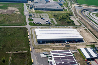 Vue aérienne de Zone industrielle d'Oberwald : Bilfinger Engineering à Wörth am Rhein dans le département Rhénanie-Palatinat, Allemagne