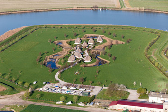 Vue aérienne de Terzo Bacino dans le département Vénétie, Italie