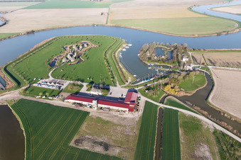 Vue oblique de Terzo Bacino dans le département Vénétie, Italie
