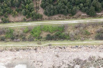 Borgo Manara dans le département Émilie-Romagne, Italie depuis l'avion