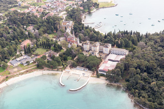 Rovinj dans le département Gespanschaft Istrien, Croatie depuis l'avion