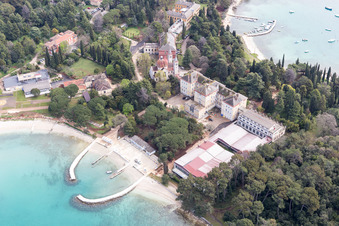Vue d'oiseau de Rovinj dans le département Gespanschaft Istrien, Croatie