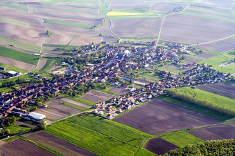 Scheibenhard dans le département Bas Rhin, France depuis l'avion