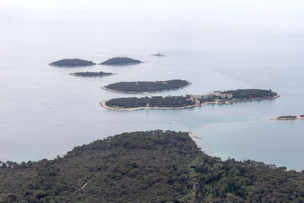 Vue d'oiseau de Rovinj dans le département Gespanschaft Istrien, Croatie