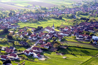 Vue aérienne de Seebach dans le département Bas Rhin, France