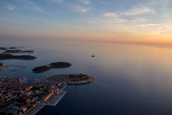 Vue oblique de Rovinj dans le département Gespanschaft Istrien, Croatie