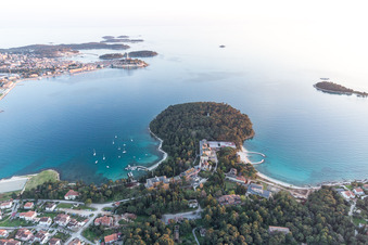 Rovinj dans le département Gespanschaft Istrien, Croatie depuis l'avion