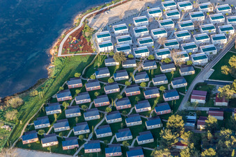 Vue aérienne de Complexe de maisons de vacances Valkanela sur la côte adriatique en Istrie - Istarska zupanija à le quartier Stancija Valkanela in Vrsar dans le département Gespanschaft Istrien, Croatie